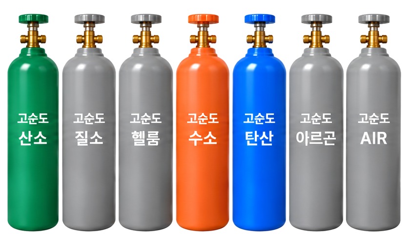 고순도 산소·질소·헬륨·수소·탄산·아르곤·AIR 실린더